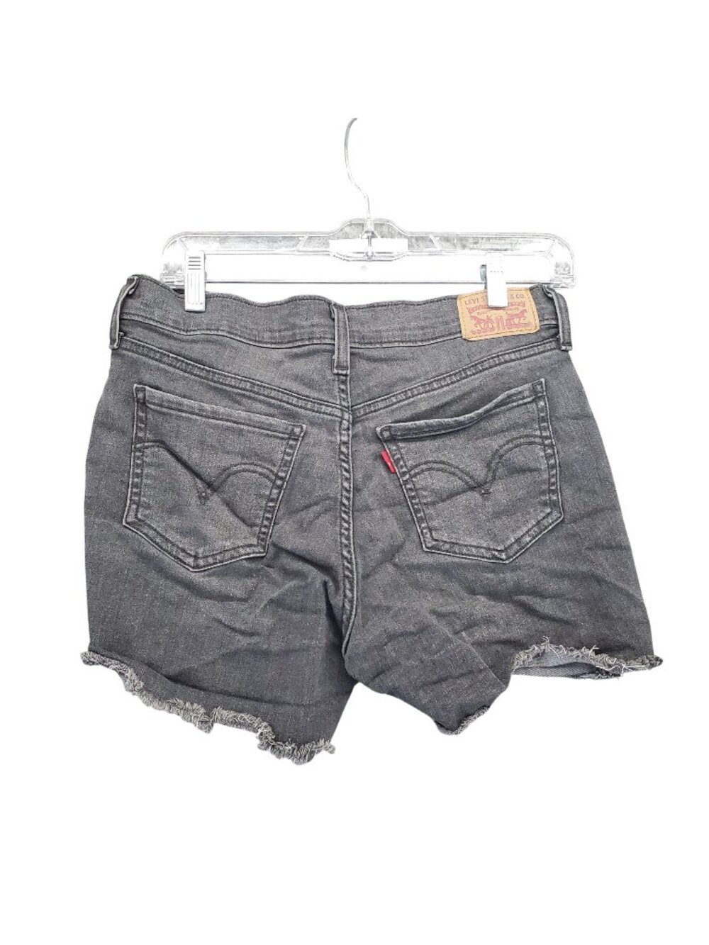 Levis Shorts Womens 28 Gray Mid-Length Stretch Denim Cutoff *Read*